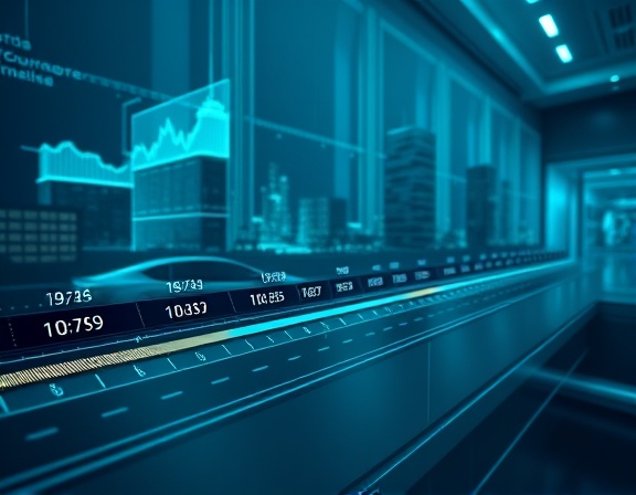 expansive media channel timeline, chronological, flowing, photorealistic, futuristic interface with digital scroll bars, highly detailed, animated timestamps, ultra-sharp clarity, cool blues and greens, backlit with soft glow, shot with a telephoto lens.