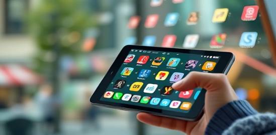 interactive media platform, dynamic and accessible, catering to diverse audiences, photorealistic, visually rich interface on handheld devices, highly detailed, animated icons and real-time feedback, 12K resolution, soft pastel colors, diffused natural backlight, shot with a Canon RF 28-70mm f/2L USM lens.