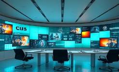 unified media platform, sleek and adaptive, centralizing user experiences, photorealistic, futuristic UX design within a modern office, highly detailed, engaging interactive panels, 5K resolution, soothing teal and orange tones, ambient recessed lighting, shot with a Sigma 24-70mm f/2.8 DG OS HSM Art lens.